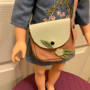Handmade real leather crossbody doll bag